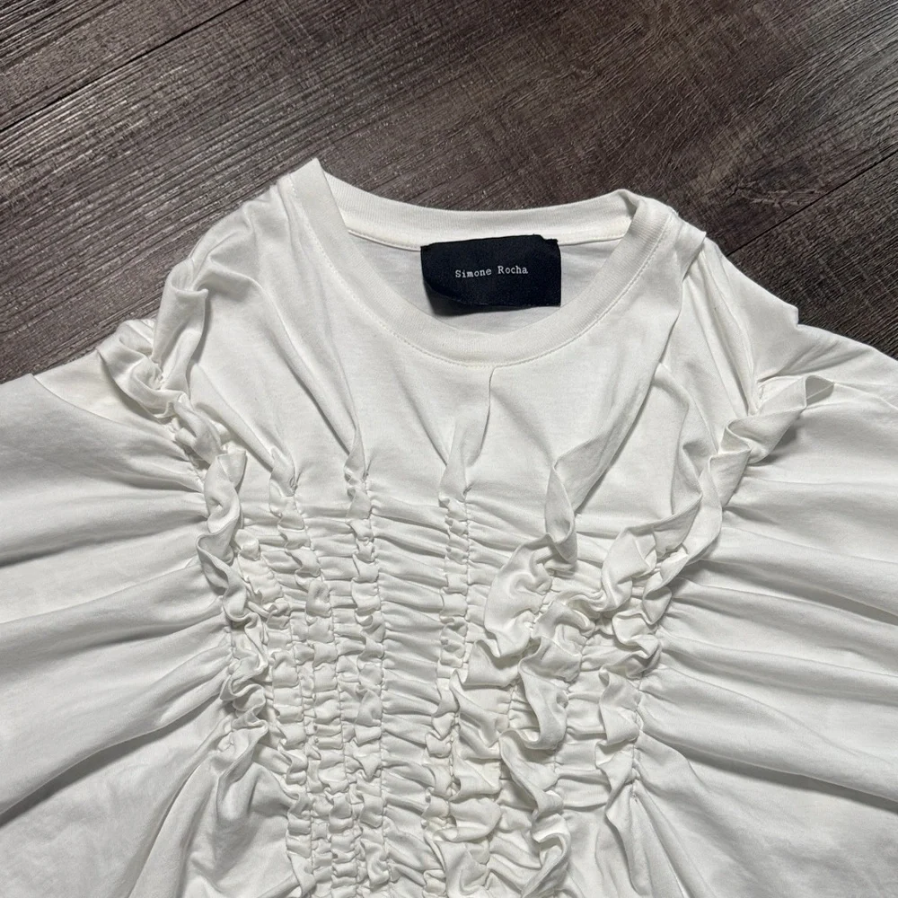 Simone Rocha White Ruched Top - Picture 4 of 14